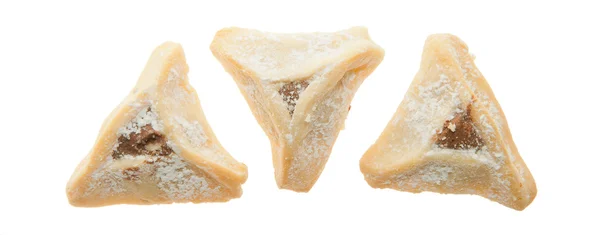 Três Hamentashen — Fotografia de Stock