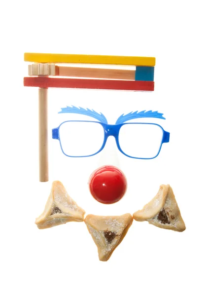 Palyaço yüzü ile hamentashen purim düzenleme