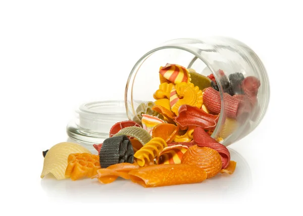 Jar of colourful Pasta — Stock Photo, Image