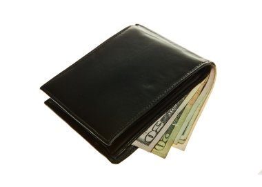 siyah deri cüzdan Doları notlar