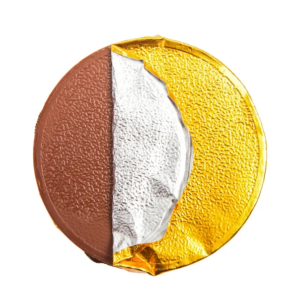 Goldschokoladenmünze — Stockfoto