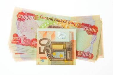 Irak dinar ve 50 euro Not