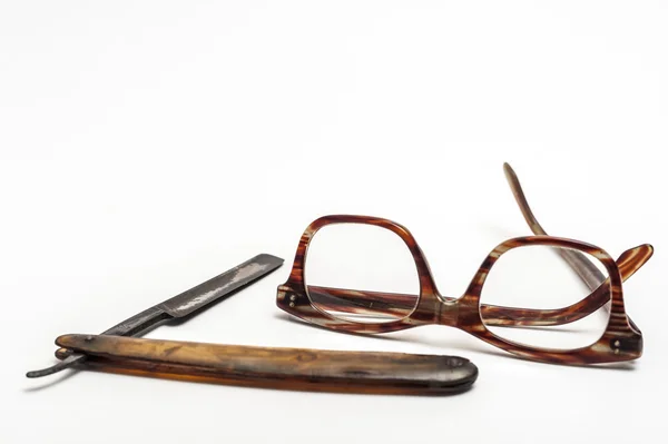 Razor and glasses — Stock Photo, Image