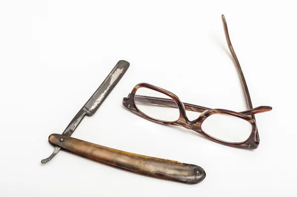 Razor and glasses — Stock Photo, Image