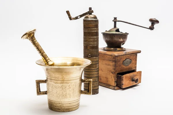 Three vintage grinders — Stock Photo, Image