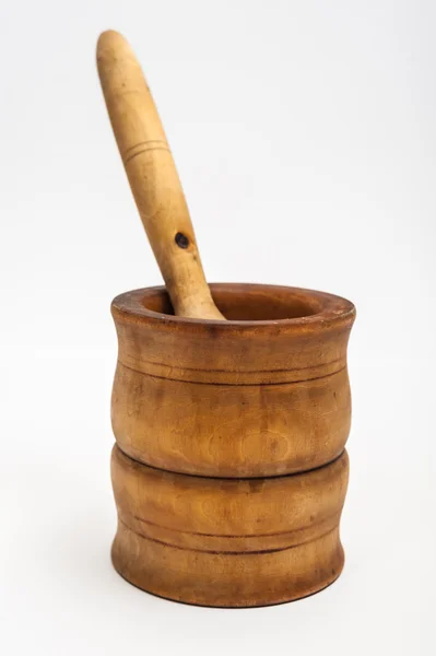 Old wooden mortar — Stock Photo, Image