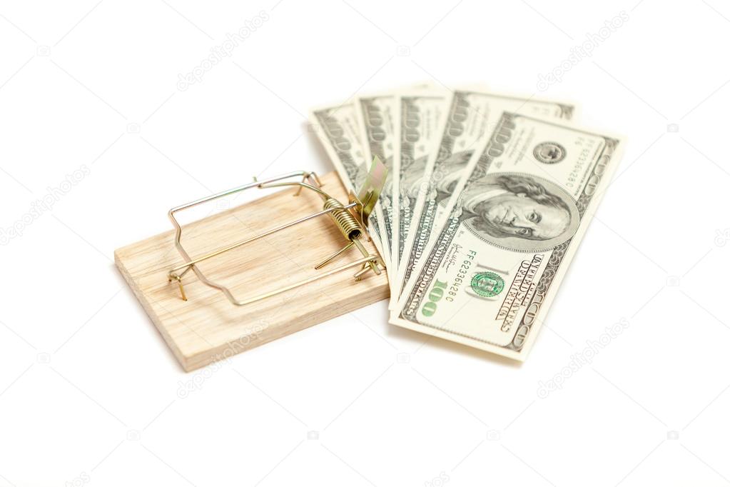 Mouse trap with money as bait