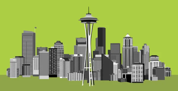 Paisaje urbano de Seattle Ilustración De Stock