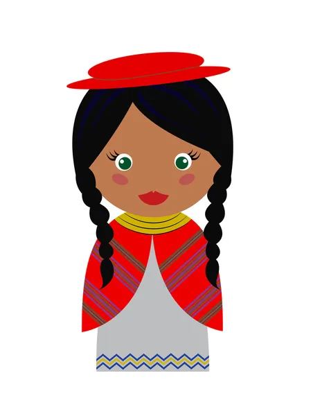 Chica boliviana — Vector de stock