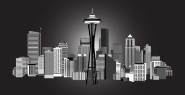 Seattle gece cityscape