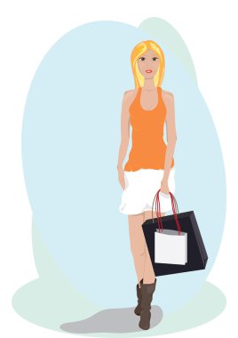 Alışveriş yapan kız.