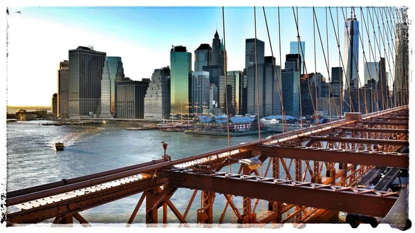 Nyc brooklyn bridge vereinigte staaten — Stockfoto