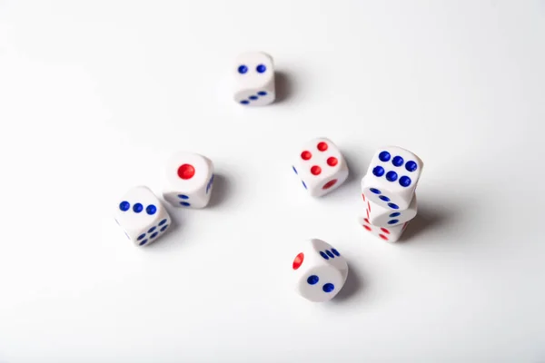 stock image white dice with the number isolated on a white background.