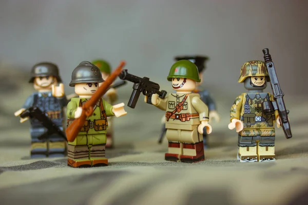 Κίεβο Ουκρανία Μαρτίου 2022 Στρατιωτικό Προσωπικό Αμερικανοί Στρατιώτες Lego Στολές — Φωτογραφία Αρχείου