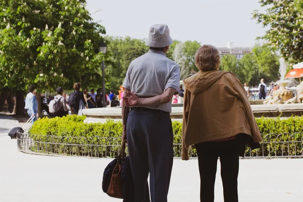 Madrid Spain May 2022 Elderly Couple Man Woman Casual Clothes — Foto Stock
