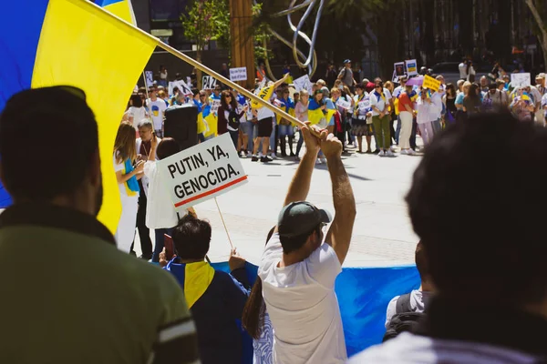 Μαδρίτη Ισπανία Μαΐου 2022 Ουκρανοί Συγκέντρωση Διαμαρτυρίας Για Την Εισβολή — Φωτογραφία Αρχείου