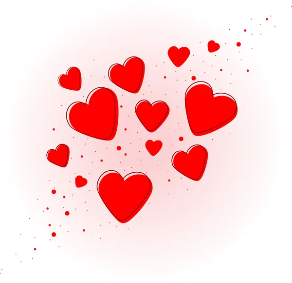 Nice red hearts for valentines day — Stock Vector