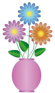 vektör çiçek vazosu