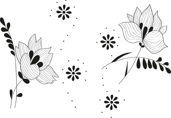 The vector black flower pattern — Stock Vector