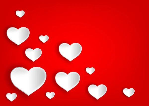 Çok güzel Sevgililer günü için kalp beyaz — Stok Vektör