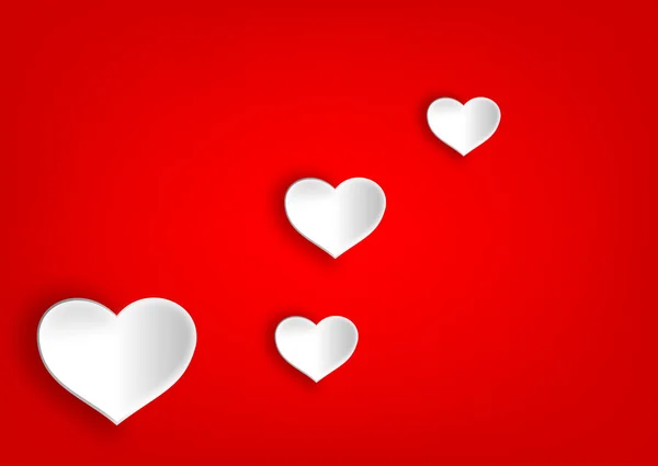 Veel witte mooie hart voor Valentijnsdag — Stockvector