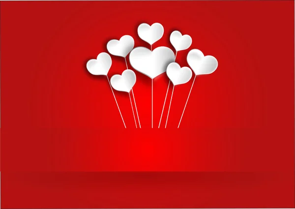 Krásná kytice bílých srdce pro Valentýna — Stockový vektor