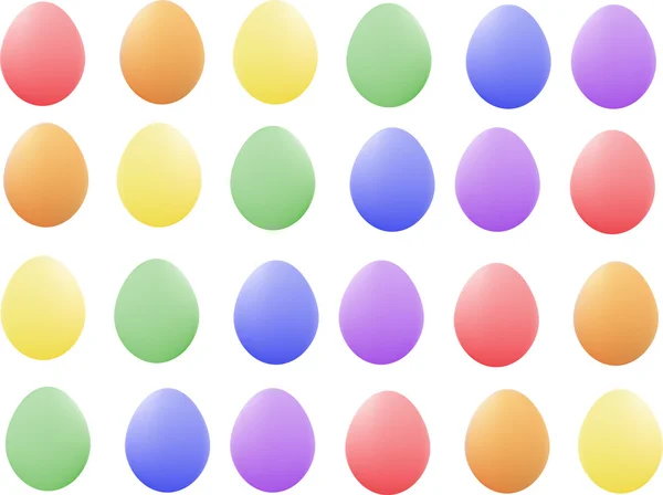 There are many nice pastel easter eggs — Stock Vector