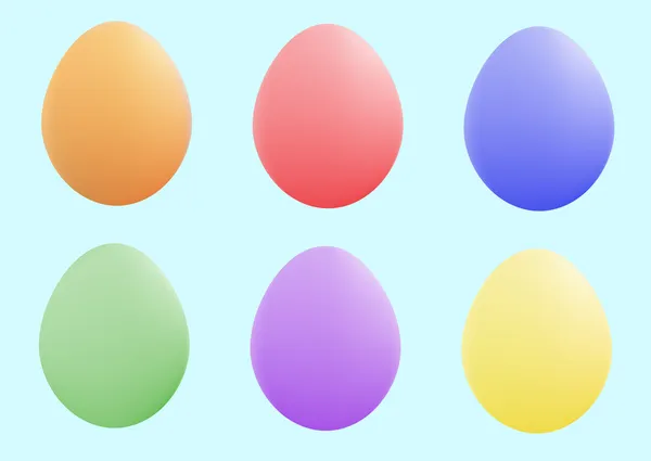 Il y a beaucoup d'œufs de Pâques colorés et agréables — Image vectorielle