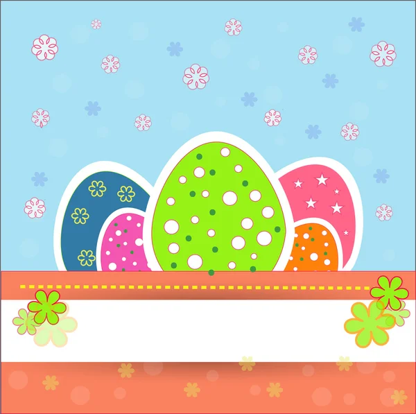Bonitos e agradáveis ovos de páscoa — Vetor de Stock