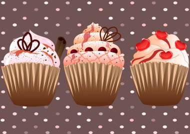 cupcakes kahverengi zemin üzerinde