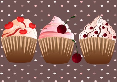 cupcakes kahverengi zemin üzerinde