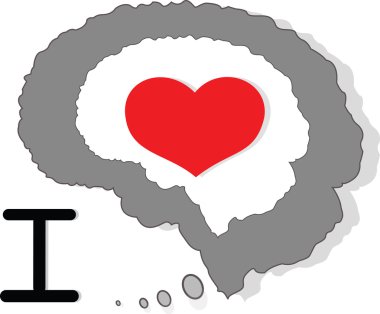 beyin ve kalp güzel simgesi