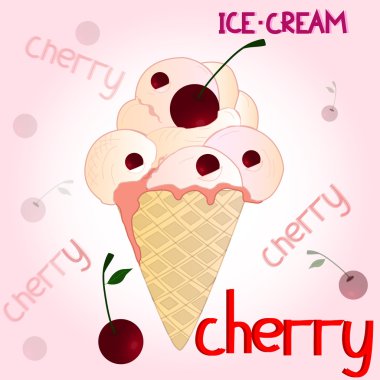 beyaz zemin üzerine kiraz dondurma