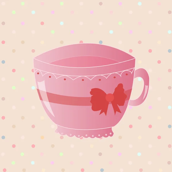 Nice morning pink tea — Stock Vector