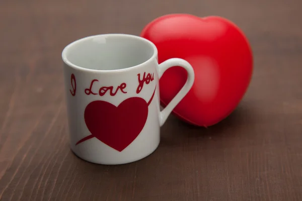 coffiee Kupası ve kırmızı kalp