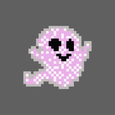 Kahverengi arka planda uçan hayaletin çizim çizelgesi. Korkunç beyaz hayalet. Mutlu Cadılar Bayramı. Uçan hayalet pikseli oyun çizimi. 8. oyun stili. vektör piksel sanat tasarımı.