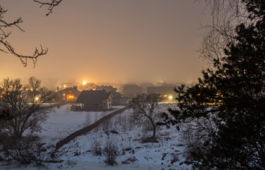 Kış geceleri sessiz Köyü
