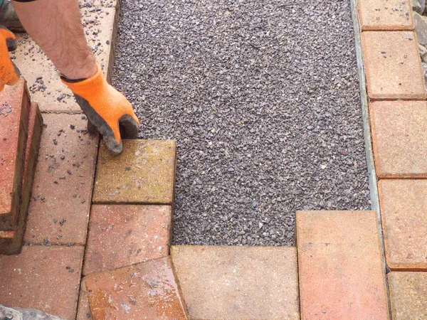 Lay paving stones — Stock Photo, Image