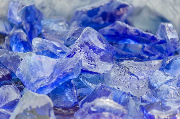 Pedra de quartzo, pedras de vidro em azul — Fotografia de Stock