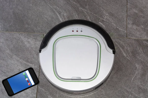 Robotic Vacuum Cleaner Floor — Stock Photo, Image