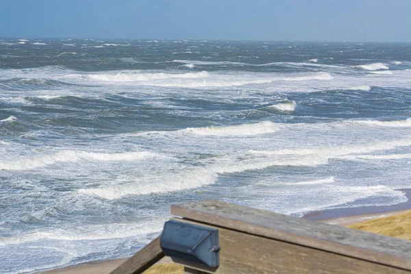 Paisagem Costeira Ilha Sylt Após Vaga Tempestade — Fotografia de Stock