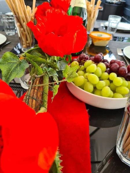 Fondo Uvas Verdes Rosas —  Fotos de Stock