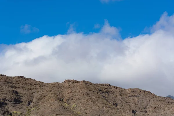 Mountains Coast Puerto Mogan Puerto Rico Layers Volcanic Rock — Stock Photo, Image