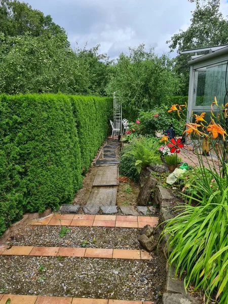 Greenhouse Back Garden Open Door Royalty Free Stock Photos