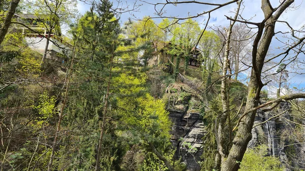 Bastei Elba Montañas Arenisca Sajonia Alemán — Foto de Stock