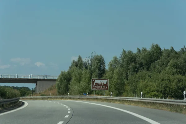 Autobahn Sign Germany Caption German City Names Miniland — Stock Photo, Image
