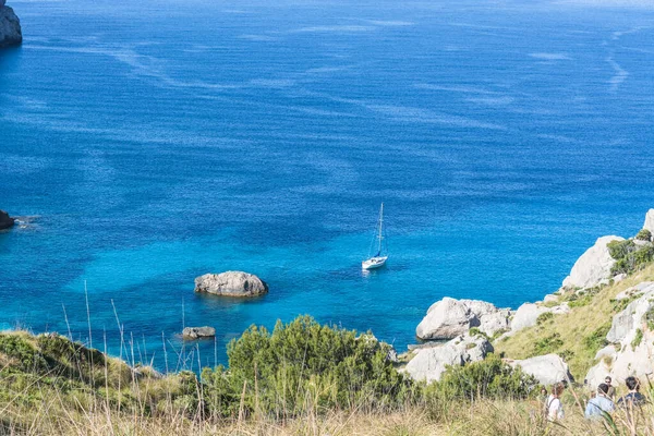 Pintoresco Paisaje Marino Con Bahía Velero Mallorca Baleares España — Foto de Stock