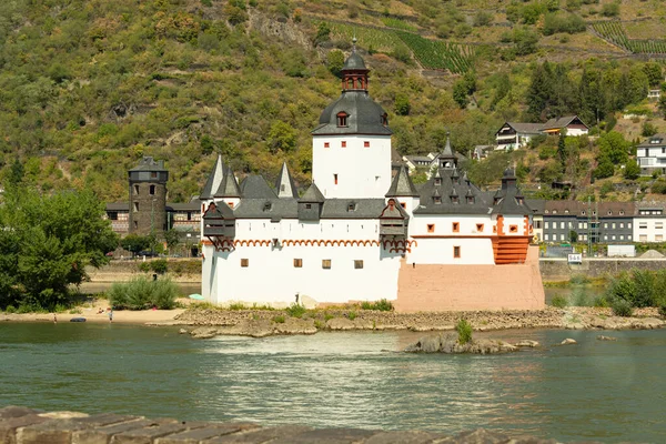 Castillo Pfalzgrafenstein Castillo Peaje Isla Falkenau Río Rin Cerca Kaub —  Fotos de Stock