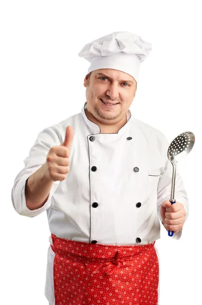 Chef dare pollice in su — Foto Stock