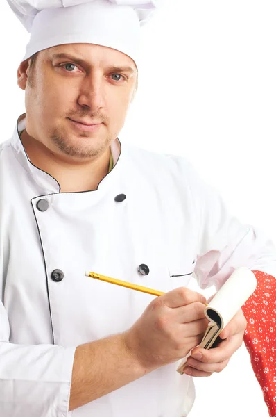 Cook writes order — Stock Photo, Image